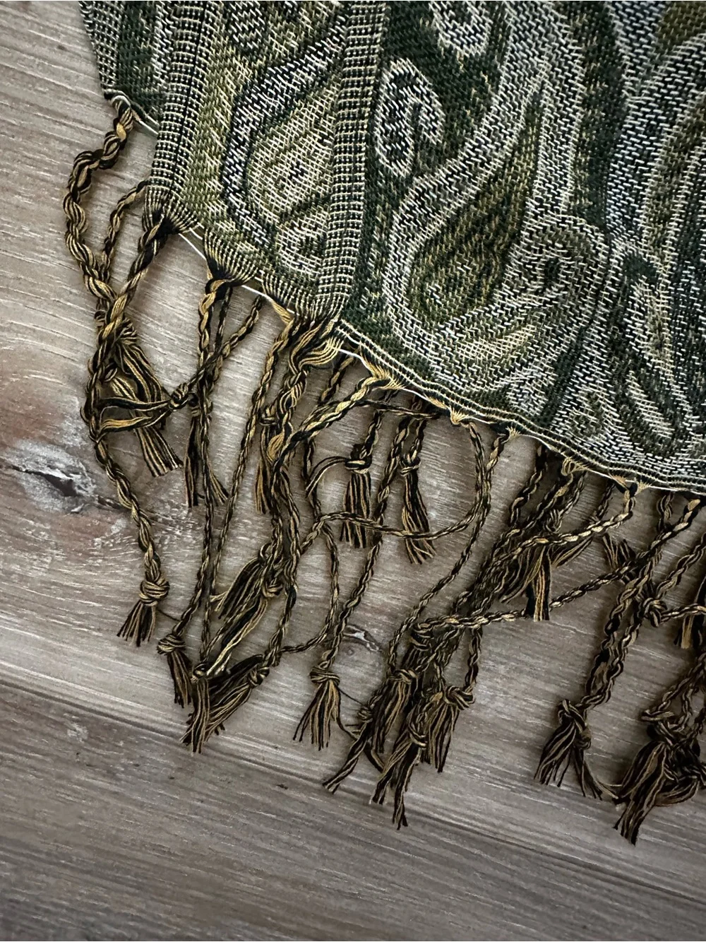 Pashmina Silk Paisley Fringe Wrap/ Scarf